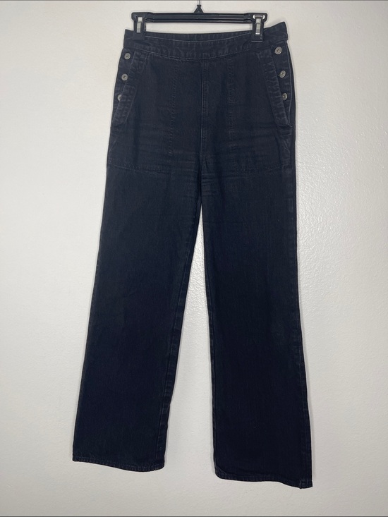 James Perse Pants - James Perse Women Wide Leg‎ Jeans Side Button Slash Pockets Black Pants Size 27